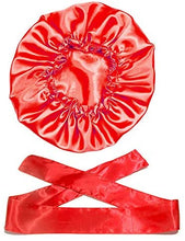 Load image into Gallery viewer, Wig Bonnet Edge Scarf Set, Stain Edge Laying Scarf for Lace Frontal Wigs, Double-Layered Satin Sleep Bonnet for Kids and Adults (Various 1pcs Bonnet+ 1pcs Frontal Wraps)