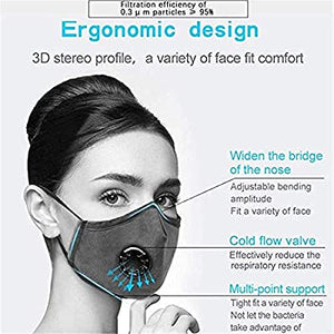 4pcs Reusable and Breathable Face Bandanas with Breathing Valve & 20pcs Activated Carbon Filters (4pcs+20filters)
