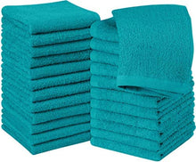 Load image into Gallery viewer, Utopia Towels Cotton Sage Green Washcloths Set - Pack of 24-100% Ring Spun Cotton, Premium Quality Flannel Face Cloths, Highly Absorbent and Soft Feel Fingertip Towels