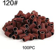 Load image into Gallery viewer, Nail Art Sanding Bands Set 100pc Manicure Sanding Ring for Electric Nail Drill Nail Salon Tools Set Size 120