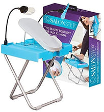 Load image into Gallery viewer, Salon Step The Beauty Footrest for Easy At-Home Pedicures, Treat Your Feet, No More Bending or Stretching with LED Magnifier, Drying Fan, Adjustable Foot Rest, Non-Slip Sturdy Legs &amp; Built-In Storage