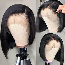 Load image into Gallery viewer, Short Straight Bob Lace Front Wigs Human Hair With Baby Hair 13x4 Brazilian Straight Virgin Human Hair Lace Front Wigs for Black Women Pre Plucked 150% Density