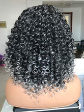 Load image into Gallery viewer, PRETTIEST Afro Curly Wigs Ombre Grey Wig with Bangs for Black Women Natural Looking for Daily Wear