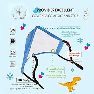Alldriey Kids Reusable Breathable Washable Face Mask with Adjustable Ear Loops for Girl Boy Children Gift