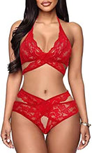 Load image into Gallery viewer, Donnalla Women Sexy Lingerie Set Two Piece Lace Bra and Panty Set Bralette Sleepwear