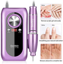 Load image into Gallery viewer, Bestidy Nail Drill Machine,30000rpm Professional Rechargeable Nail Drill Kit with 2000mAh Phone Power Bank Portable Electric Acrylic Nail Tools for Exfoliating, Grinding, Polishing