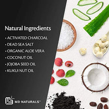 Load image into Gallery viewer, مقشر الجسم بالفحم النشط من M3 Naturals، غني بالكولاجين والخلايا الجذعية