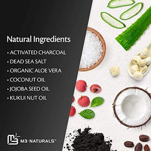 مقشر الجسم بالفحم النشط من M3 Naturals، غني بالكولاجين والخلايا الجذعية