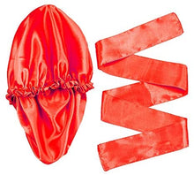 Load image into Gallery viewer, Wig Bonnet Edge Scarf Set, Stain Edge Laying Scarf for Lace Frontal Wigs, Double-Layered Satin Sleep Bonnet for Kids and Adults (Various 1pcs Bonnet+ 1pcs Frontal Wraps)