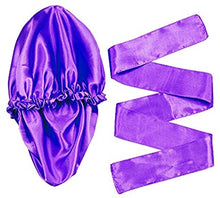 Load image into Gallery viewer, Wig Bonnet Edge Scarf Set, Stain Edge Laying Scarf for Lace Frontal Wigs, Double-Layered Satin Sleep Bonnet for Kids and Adults (Various 1pcs Bonnet+ 1pcs Frontal Wraps)