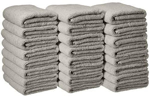 Basics Cotton Hand Towels, Gray - Pack of 24