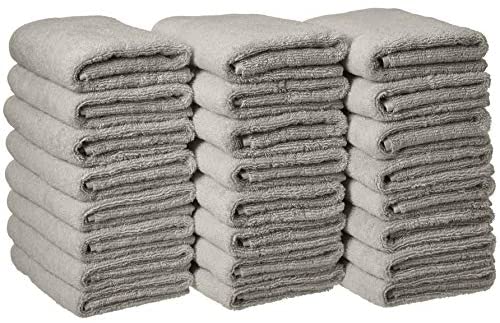 Basics Cotton Hand Towels, Gray - Pack of 24