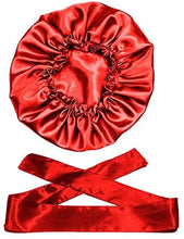 Load image into Gallery viewer, Wig Bonnet Edge Scarf Set, Stain Edge Laying Scarf for Lace Frontal Wigs, Double-Layered Satin Sleep Bonnet for Kids and Adults (Various 1pcs Bonnet+ 1pcs Frontal Wraps)