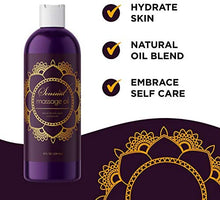 Load image into Gallery viewer, Sensual Massage Oil for Couples - No Stain Lavender Massage Oil for Massage Therapy and Relaxing Massage Oil with Sweet Almond Oil for Skin - Anti Aging Moisturizer and Natural Body Oil for Dry Skin