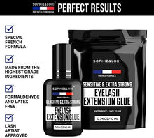 Load image into Gallery viewer, Super Strong Eyelash Extention Glue - 2X Size Lash Glue for Professional Eyelash Extensions - 1 Sec Drying &amp; Maximum Bonding - 0.34OZ - Extra Black Individual Eyelash Glue - Latex Free Lash Adhesive
