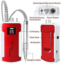 Load image into Gallery viewer, Nails Drill Machine Professional, Rechargeable Efile Nail Drill Electric Nail Drill Cordless, Portable Nail Drills for Acrylic Nails Quiet and Low Vibration Electric Nail File