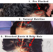 Load image into Gallery viewer, Oulaer Wig Deep Wave Curly Wig HD Transparent 13x4 Lace Front Human Hair Wig Pre Plucked
