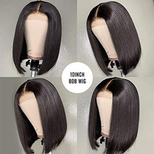 Load image into Gallery viewer, Human Hair Lace Front 13x4 Wigs Bob 10-16 Inch 150 Density Brazilian Virgin Human Hair Short Bob Wigs Straight Hair Natural Color