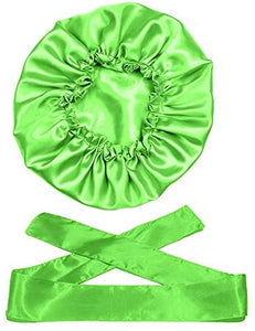 Wig Bonnet Edge Scarf Set, Stain Edge Laying Scarf for Lace Frontal Wigs, Double-Layered Satin Sleep Bonnet for Kids and Adults (Various 1pcs Bonnet+ 1pcs Frontal Wraps)