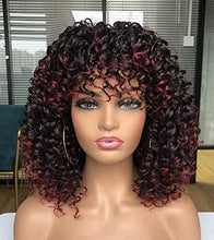 Load image into Gallery viewer, PRETTIEST Afro Curly Wigs Ombre Grey Wig with Bangs for Black Women Natural Looking for Daily Wear