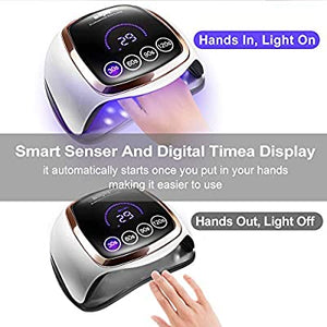 UV LED Nail Lamp/Dryer for Gel Polish with 4 Timer Settings, Auto Sensor and LCD Touch Screen,  Gel Polish Light Curing Lamp