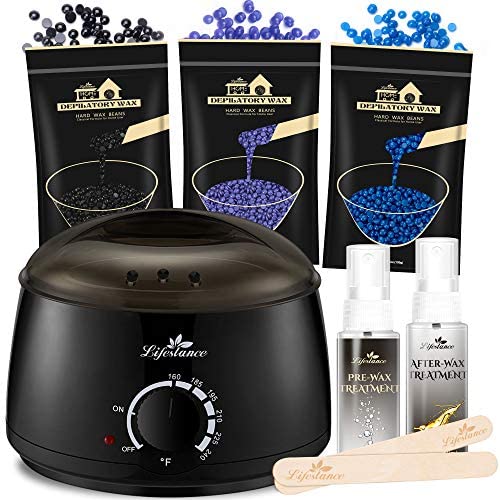 Lifestance Waxing Kit, Design for Sensitive Skin, Wax Warmer Hair Removal for Bikini, Brazilian, Face, Legs, At Home Waxing Kit for Women