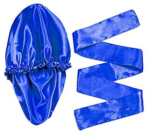 Wig Bonnet Edge Scarf Set, Stain Edge Laying Scarf for Lace Frontal Wigs, Double-Layered Satin Sleep Bonnet for Kids and Adults (Various 1pcs Bonnet+ 1pcs Frontal Wraps)