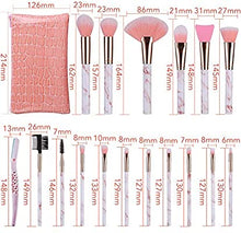 Load image into Gallery viewer, Makeup Brushes DUAIU 16 Pcs Premium Synthetic Foundation Eyeshadow Face Brushes Set for Powder Cream Liquid with Silicone Facial Mask Brush Eyebrow Razor PU Cosmetic Bag Pink