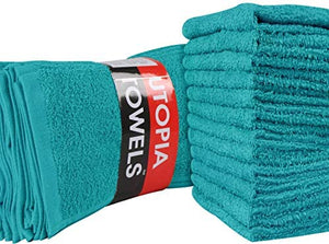 Utopia Towels Cotton Sage Green Washcloths Set - Pack of 24-100% Ring Spun Cotton, Premium Quality Flannel Face Cloths, Highly Absorbent and Soft Feel Fingertip Towels