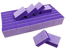 Load image into Gallery viewer, PrettyClaw | 40pc Mini Disposable Nail Buffer Blocks 80/80 White Grit Purple Buffing Sanding Nail File 2 Sided