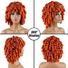 Load image into Gallery viewer, Short Curly Wigs for Black Women Orange Copper Andromeda Soft Afro Curly Wig with Bangs Heat Resistant Synthetic Fiber Hair Wigs for African American Black Women (Orange Copper)