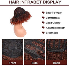 Load image into Gallery viewer, Curly Wig with Bangs for Black Women Short Kinky Curly Wigs Ombre Orange Big Full Synthetic Wig(14 Inches Ombre Orange)