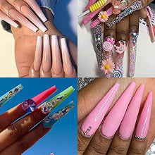 Load image into Gallery viewer, UNA GELLA Extra Long Nail Tips Coffin 200 PCS XXL Long Clear Acrylic Ballerina Nail Tips Half Cover Long False Artificial Nail Tips With Box For Nail Salons and Home DIY