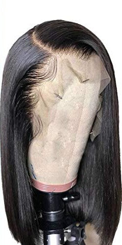 Human Hair Lace Front 13x4 Wigs Bob 10-16 Inch 150 Density Brazilian Virgin Human Hair Short Bob Wigs Straight Hair Natural Color