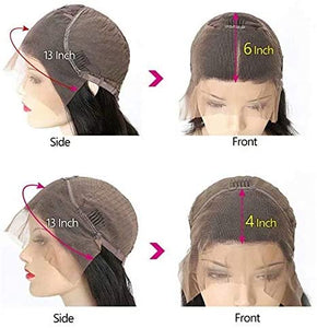 13x4 Lace Front Wigs Human Hair Straight HD Lace Frontal Wigs Human Hair Pre Plucked with Baby Hair Bleached Knots 150% Density Brazilian Virgin Human Hair Wigs for Black Women Natural
