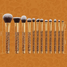 Load image into Gallery viewer, Docolor Makeup Brushes Leopard 12 Pieces Professional Makeup Brush Set Premium Synthetic Brushes Set Kabuki Foundation Blending Brush Face Powder Blush Concealers Eye Shadows Make Up Brushes Kit