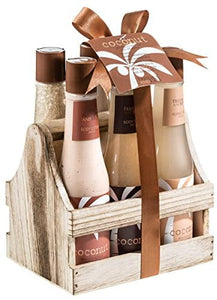 Tropical Milky Coconut Bath and Body Set Skin Care Bath for Women: Coconut Shower Gel, Bubble Bath, Bath Salts, Body Butter, Body Scrub, Body Lotion - Luxury Spa Set