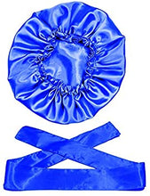 Load image into Gallery viewer, Wig Bonnet Edge Scarf Set, Stain Edge Laying Scarf for Lace Frontal Wigs, Double-Layered Satin Sleep Bonnet for Kids and Adults (Various 1pcs Bonnet+ 1pcs Frontal Wraps)