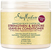 Load image into Gallery viewer, Shea Moisture Strengthen Grow &amp; Restore Combo Bundle, Includes - 16.3 Ounce Jamaican Black Castor Oil Shampoo | 16 Ounce Leave-In Conditioner | 13 Ounce Conditioner | 12 Ounce Treatment Masque