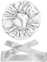 Load image into Gallery viewer, Wig Bonnet Edge Scarf Set, Stain Edge Laying Scarf for Lace Frontal Wigs, Double-Layered Satin Sleep Bonnet for Kids and Adults (Various 1pcs Bonnet+ 1pcs Frontal Wraps)