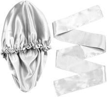 Load image into Gallery viewer, Wig Bonnet Edge Scarf Set, Stain Edge Laying Scarf for Lace Frontal Wigs, Double-Layered Satin Sleep Bonnet for Kids and Adults (Various 1pcs Bonnet+ 1pcs Frontal Wraps)