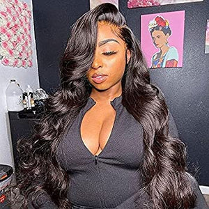 Lace Front Wigs Human Hair For Black Women Glueless 13x6 Lace Front Wigs Human Hair Pre Plucked Body Wave Transparent Lace Frontal Wig 150% Density Brazilian Virgin Hair