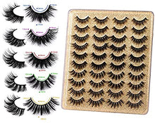 Load image into Gallery viewer, Eyelashes 3D False Lashes Fluffy Natural to Thick Faux Mink Lashes 20 Pairs Pack 17-20MM Long Wispy Crossed Fake Eyelashes 5 Styles Handmade Eye Lashes by Yawamica