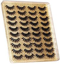 Load image into Gallery viewer, Eyelashes 3D False Lashes Fluffy Natural to Thick Faux Mink Lashes 20 Pairs Pack 17-20MM Long Wispy Crossed Fake Eyelashes 5 Styles Handmade Eye Lashes by Yawamica
