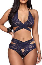 Load image into Gallery viewer, Donnalla Women Sexy Lingerie Set Two Piece Lace Bra and Panty Set Bralette Sleepwear