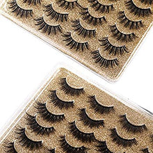 Load image into Gallery viewer, Eyelashes 3D False Lashes Fluffy Natural to Thick Faux Mink Lashes 20 Pairs Pack 17-20MM Long Wispy Crossed Fake Eyelashes 5 Styles Handmade Eye Lashes by Yawamica