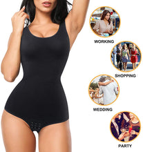 Load image into Gallery viewer, Women Waist Trainer Bodysuit Slim Full Body Shapewear Seamless Round Neck Jumpsuits Tummy Control Tops