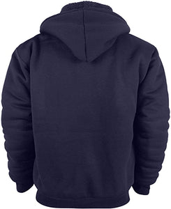 Hoodies for Men Heavyweight Fleece Sweatshirt - Full Zip Up Thick Sherpa Lined