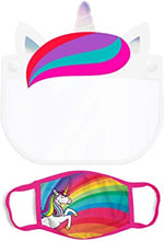 Load image into Gallery viewer, ABG Accessories Kids Face Shield with Matching Little Girls Reusable Fabric Mask