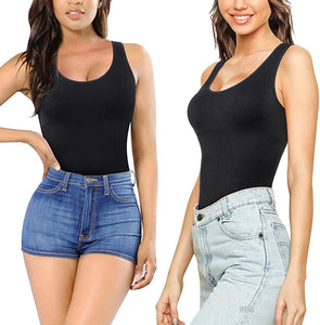 Women Waist Trainer Bodysuit Slim Full Body Shapewear Seamless Round Neck Jumpsuits Tummy Control Tops